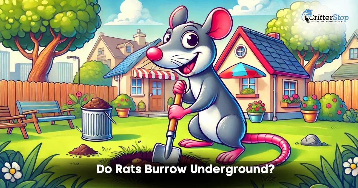 rat burrows under house