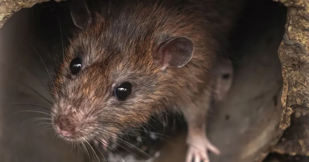 rat burrows under house