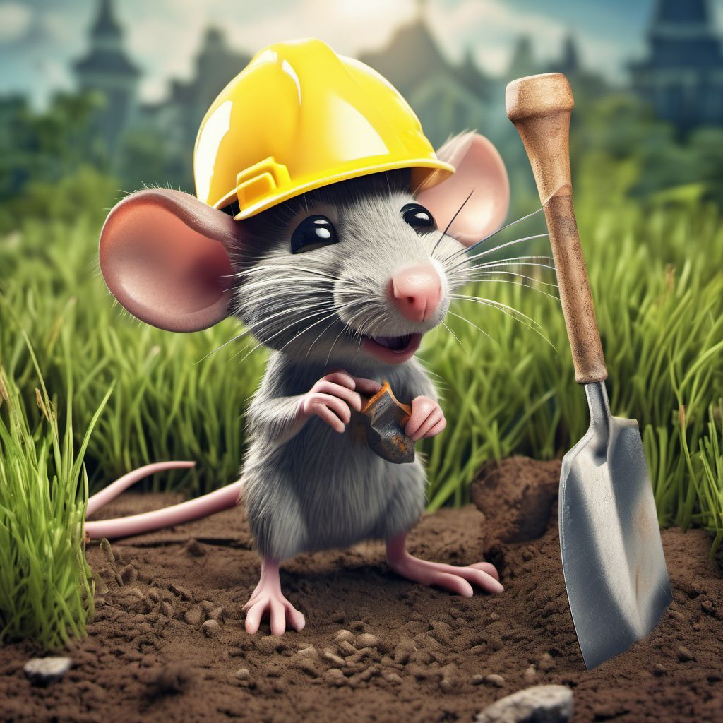 rat digging cartoon