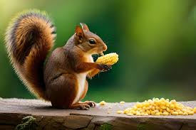 squirrel eating corn