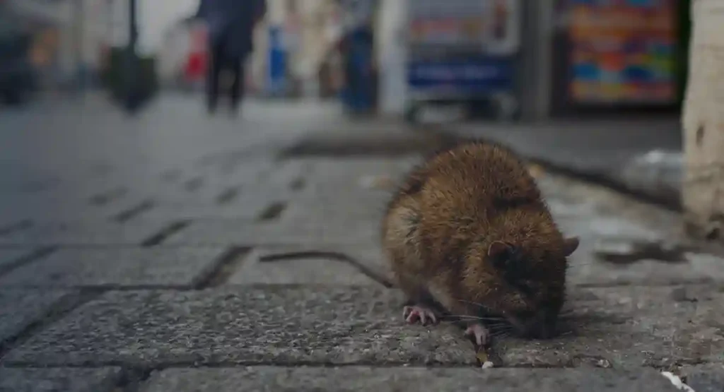 rat in the street