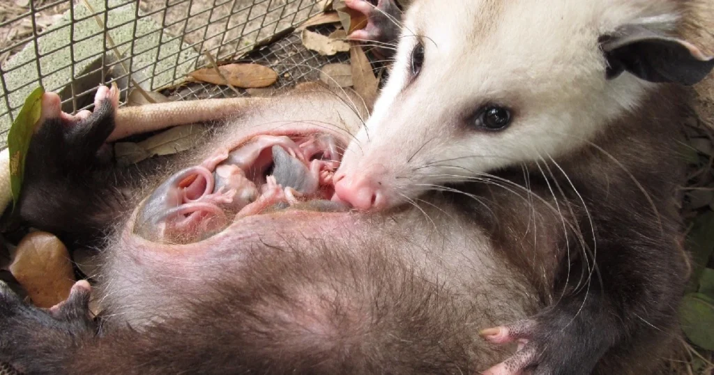 opossum babies in pouch