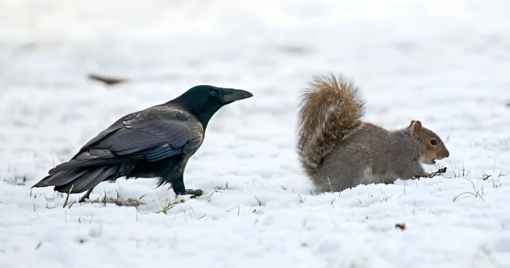 crows and squirrels mutual survival