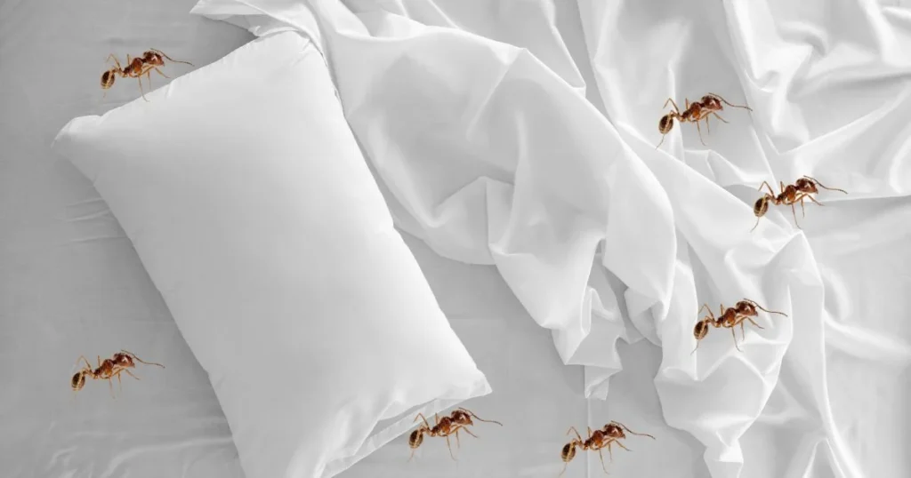 Ants on pillow