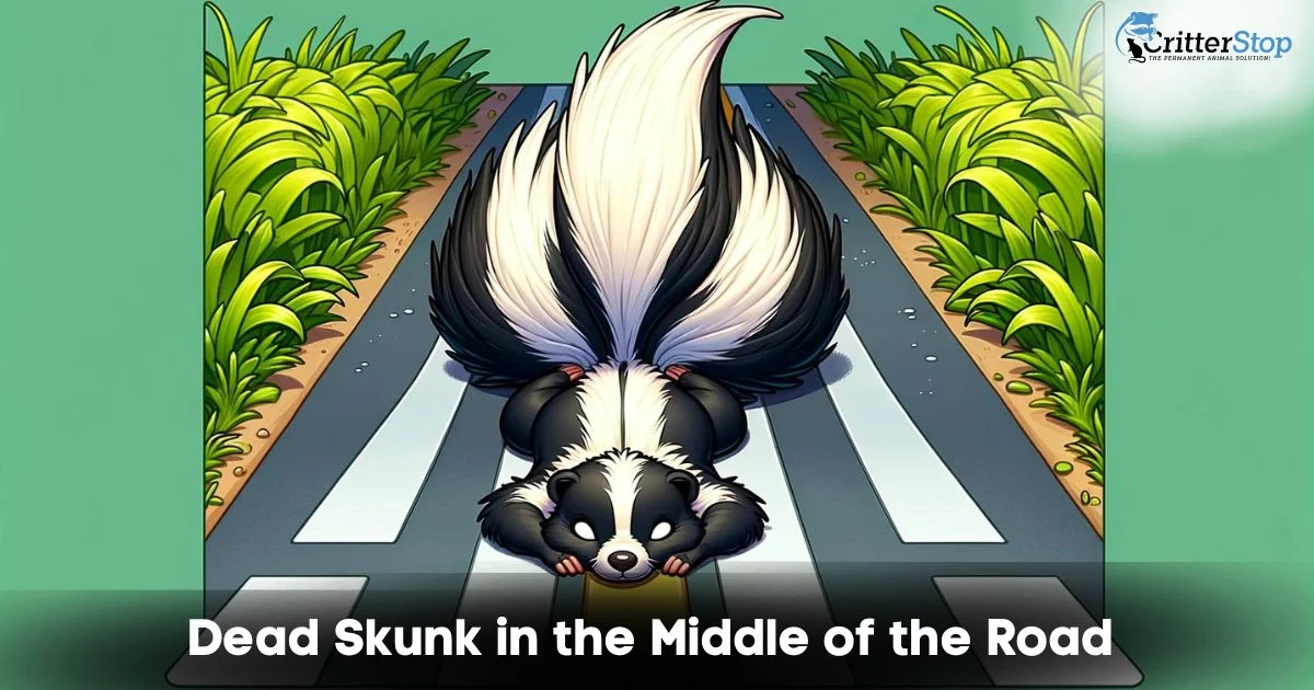 Dead skunk on the road