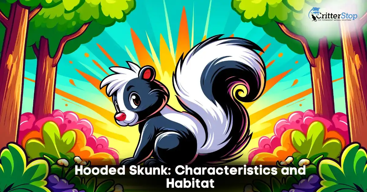 hooded skunk, black skunk, mostly white skunk,