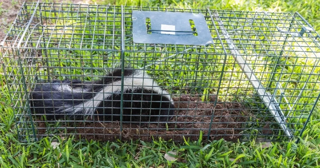 how to trap a skunk without getting sprayed