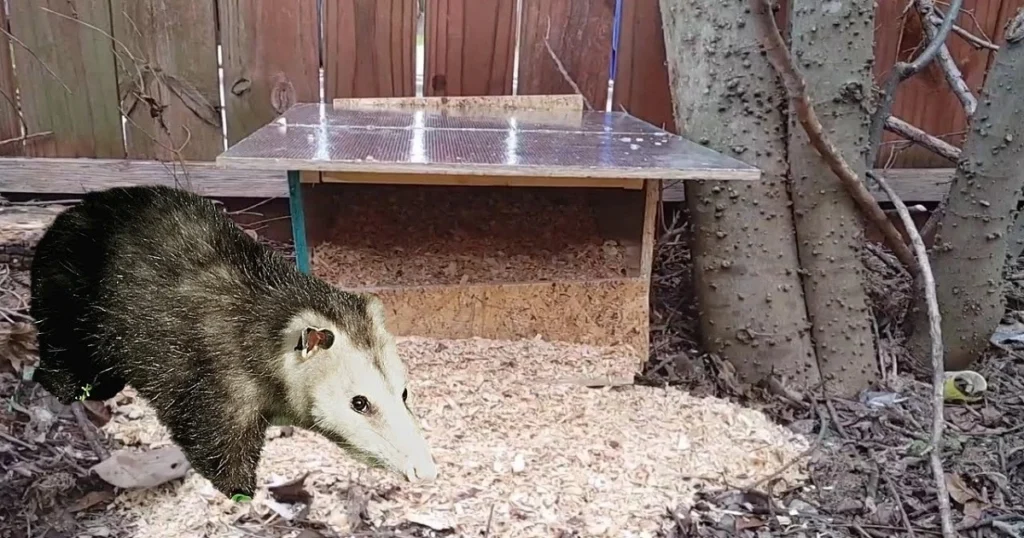where do opossum nest
