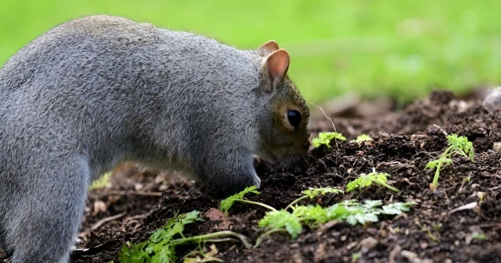 do squirrels dig holes in the ground