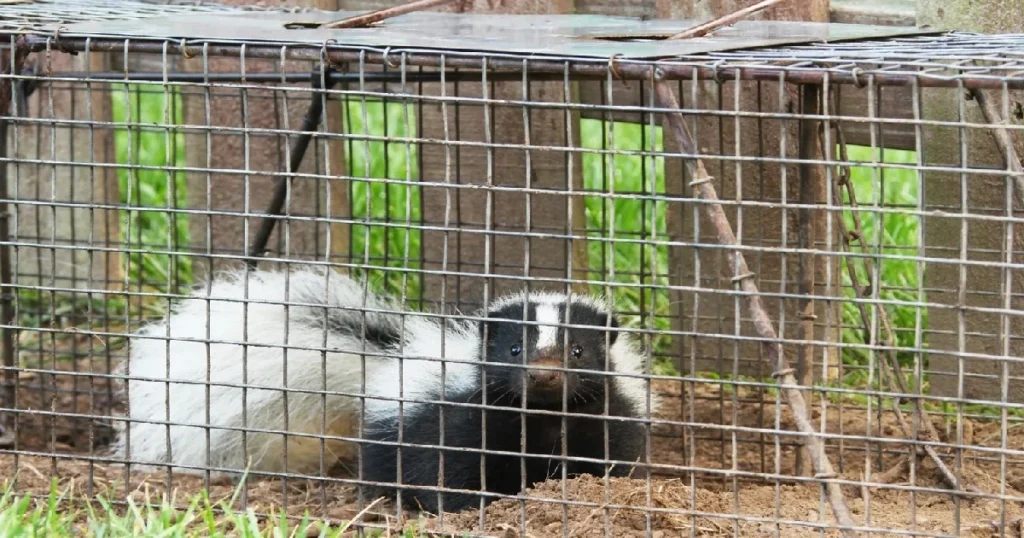 how long does it take to trap a skunk