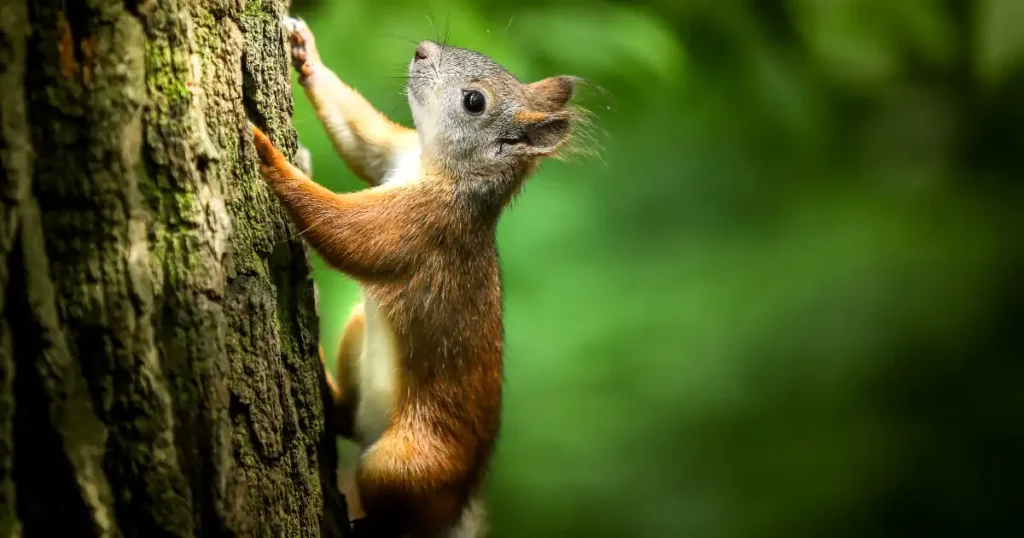 how do squirrels climb trees