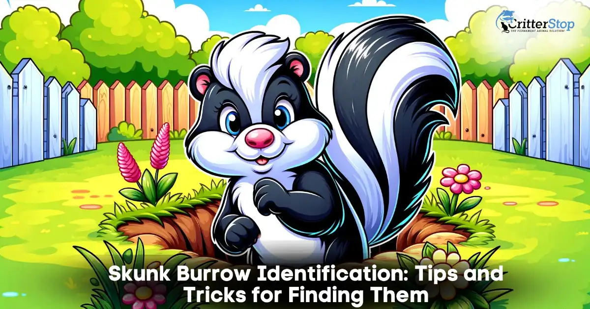 skunk burrow identification, skunk burrow, skunk burrow hole
