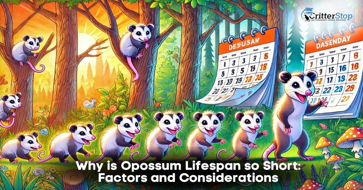 why is opossum lifespan so short