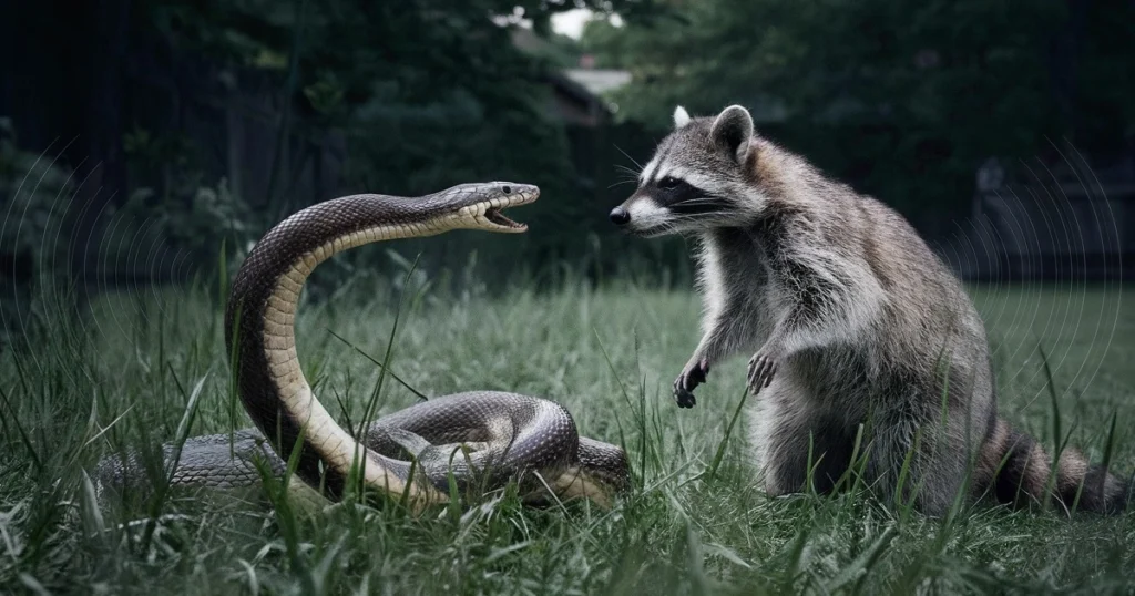 do raccoons kill snakes