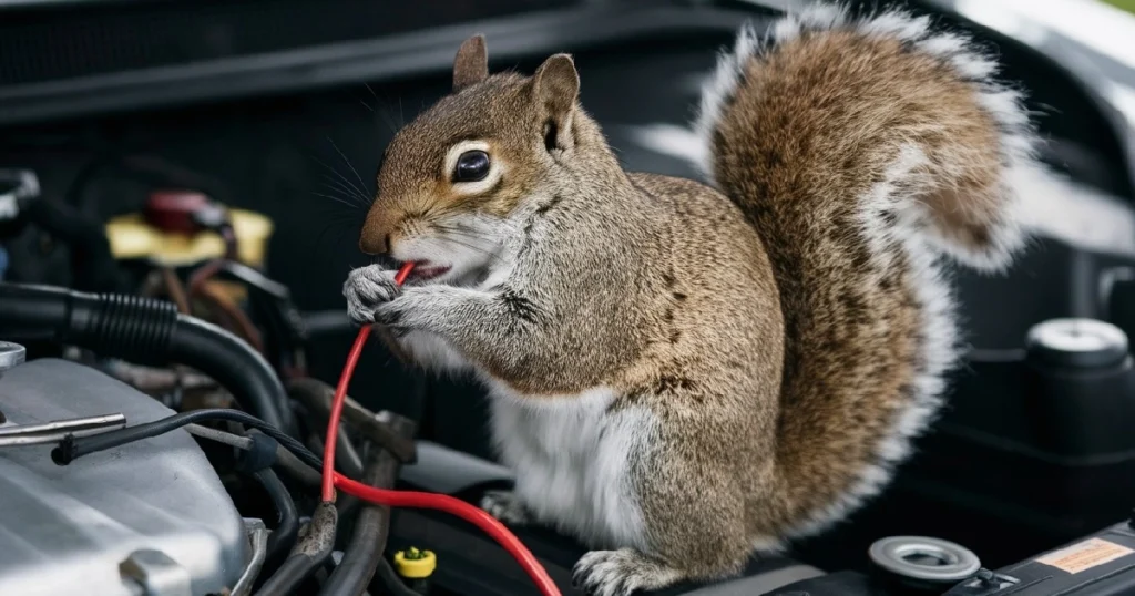 how do you keep squirrels and rats out of your car engine