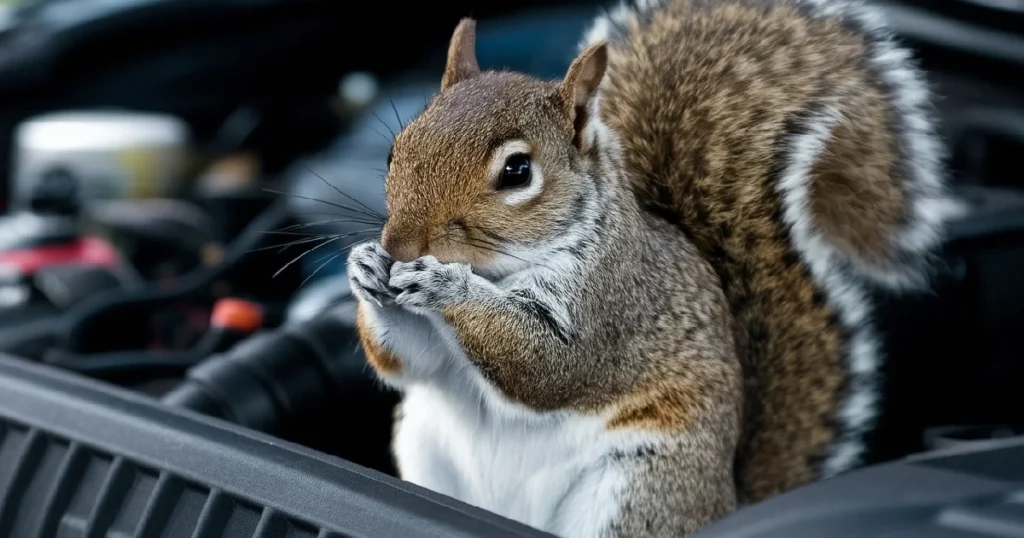 keep squirrels away from car