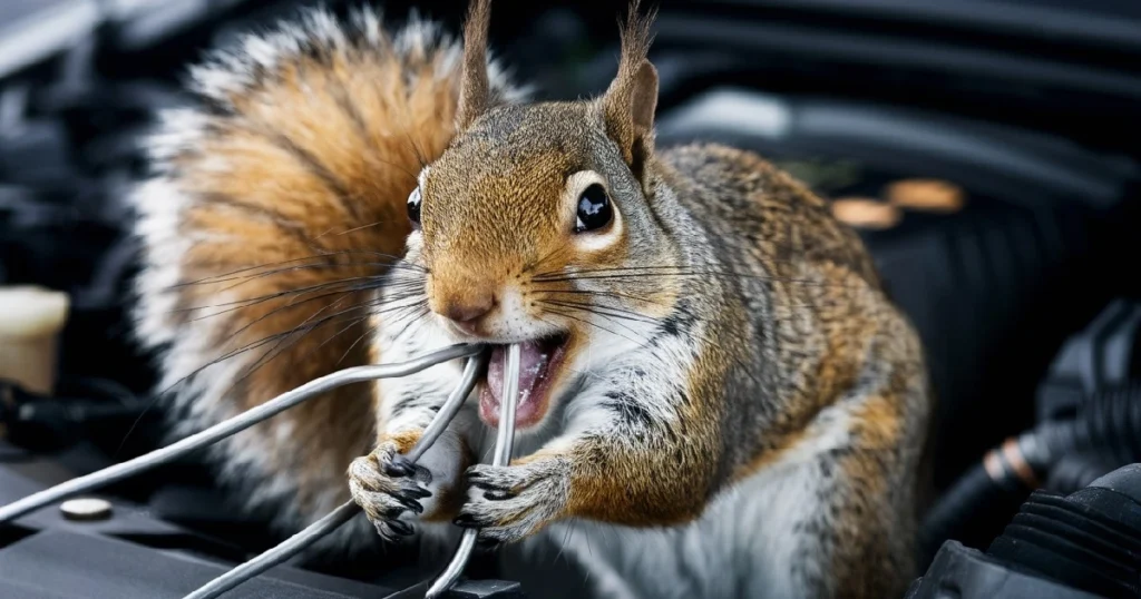 keeping squirrels out of car engine
