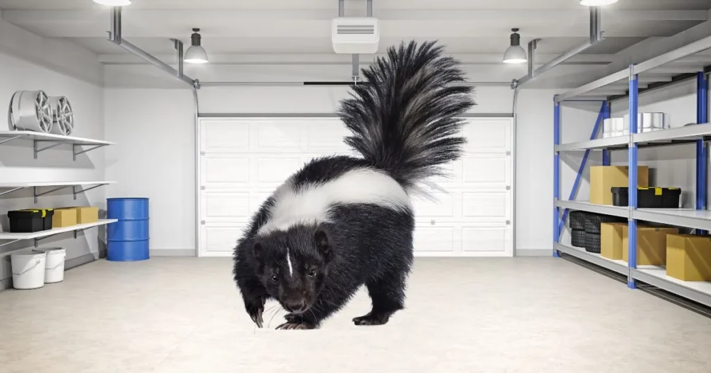 how to get a skunk out of a garage