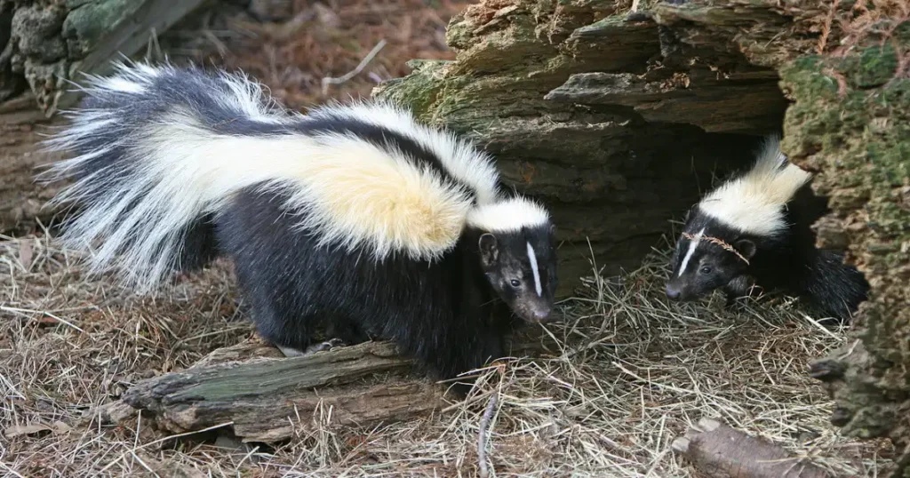 what does a skunk nest look like