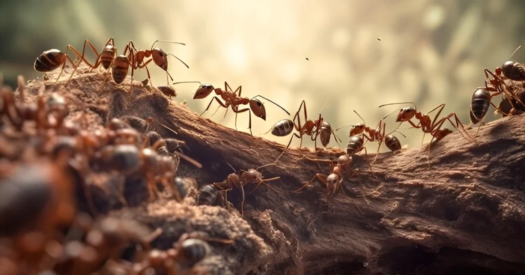 pouring boiling water on ant hill
