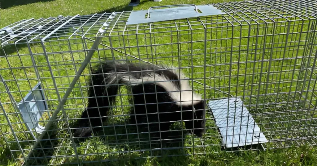 how to lure a skunk out of your garage, skunk bait for live trap, skunk bait