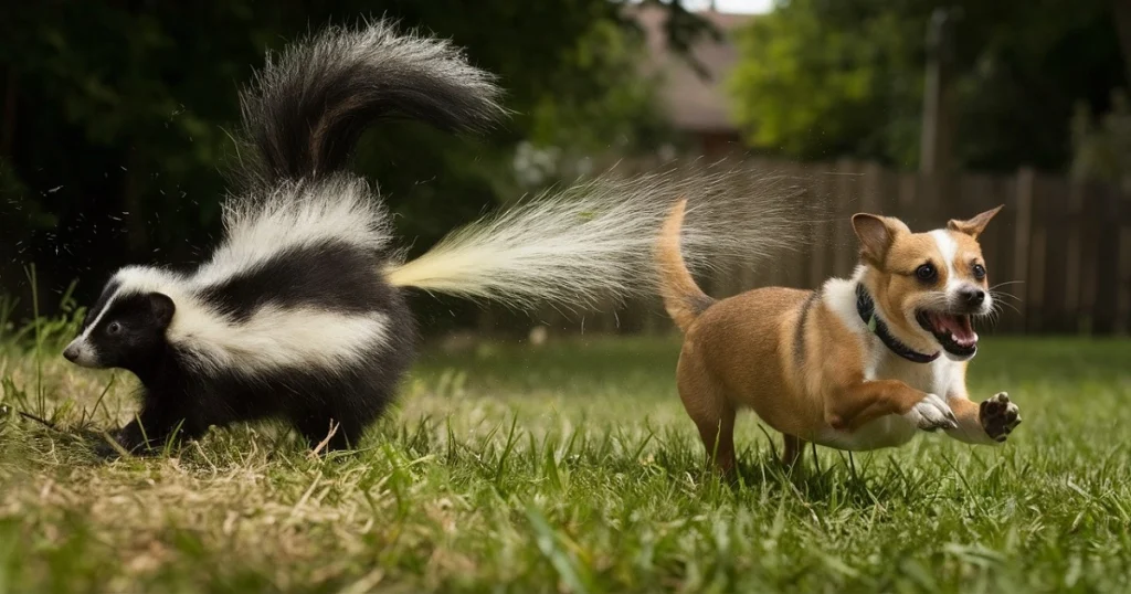what does skunk spray do to dogs

