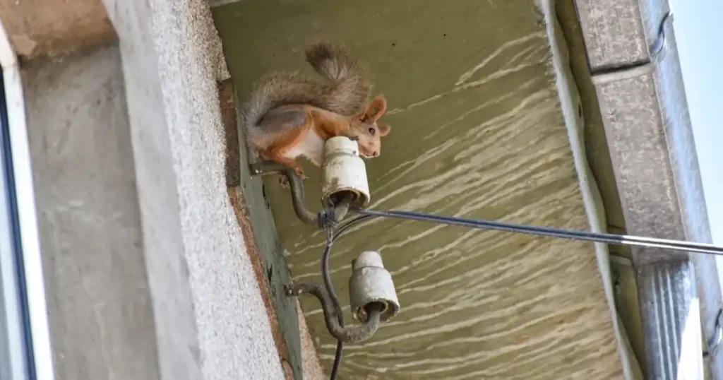 protect outdoor wires from squirrels