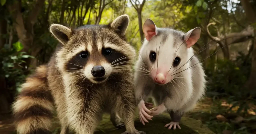 raccoon tracks vs opossum tracks