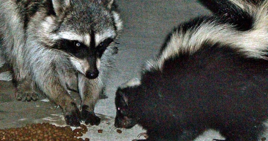 do raccoons spray like skunks
