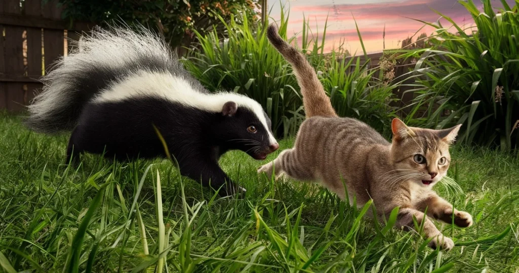 skunk and cat
