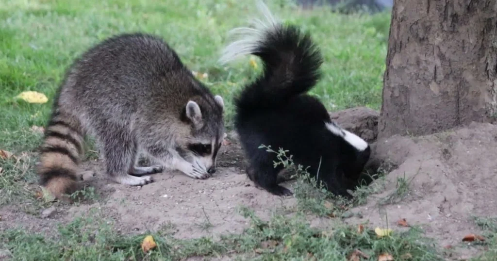 do raccoons spray like skunks
