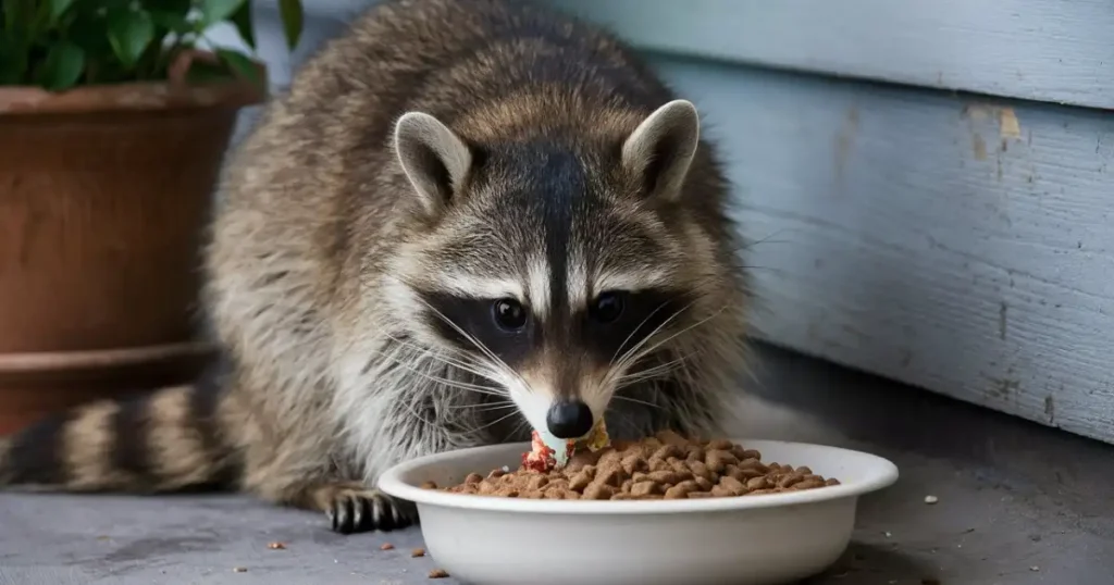 can raccoons eat cat food