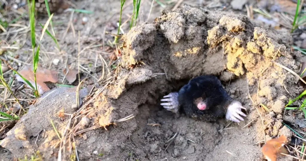 mole vs gopher, gopher vs mole, mole vs vole tunnels, gopher mounds vs mole mounds