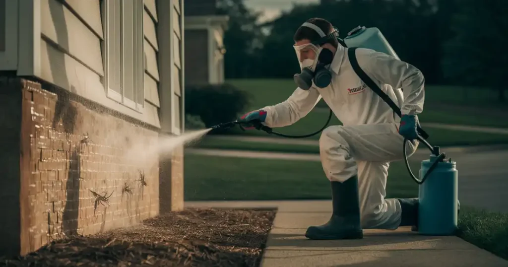 Spraying the foundation Keep the pest away from your home 