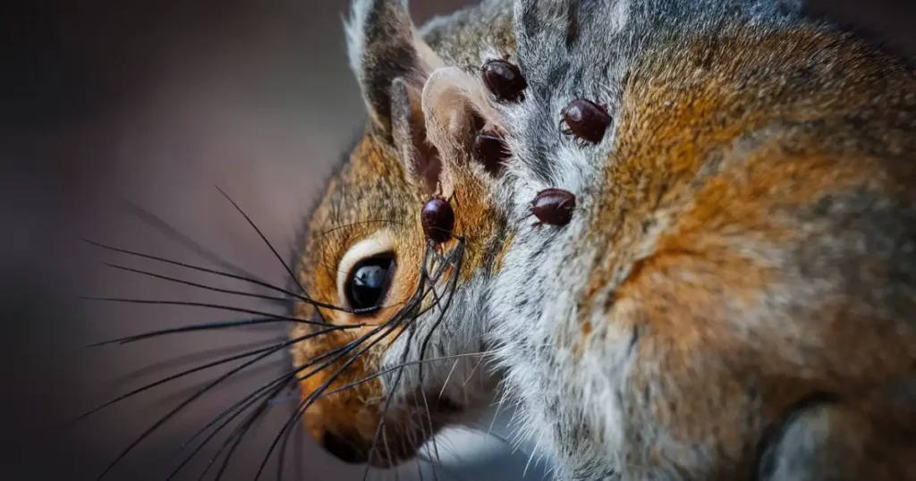 ticks on squirrels