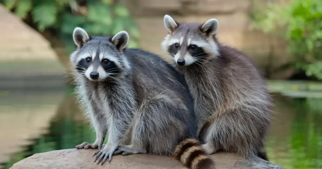 male and female raccoon