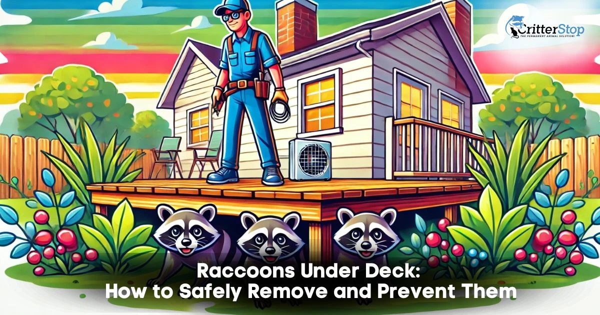 get rid of raccoons under deck