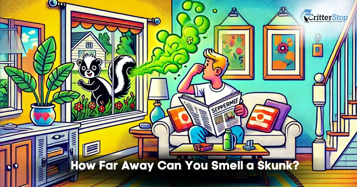 how far away can you smell a skunk