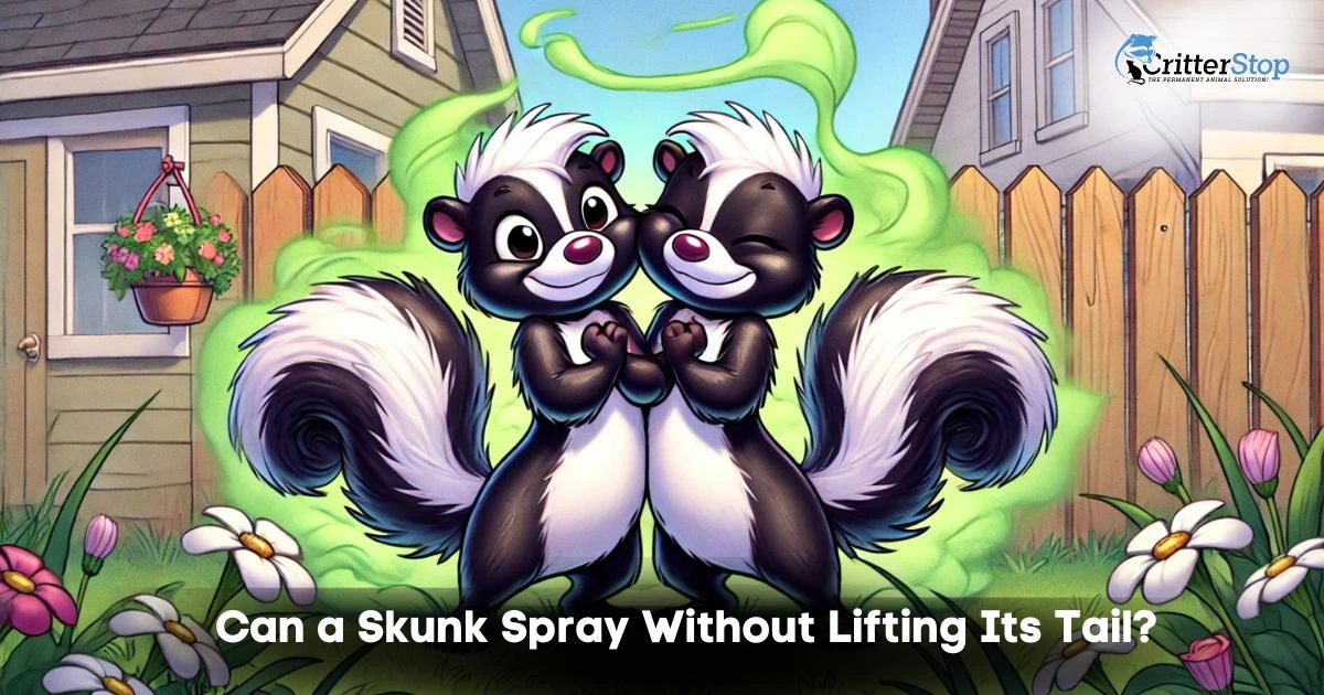 can a skunk spray without lifting its tail