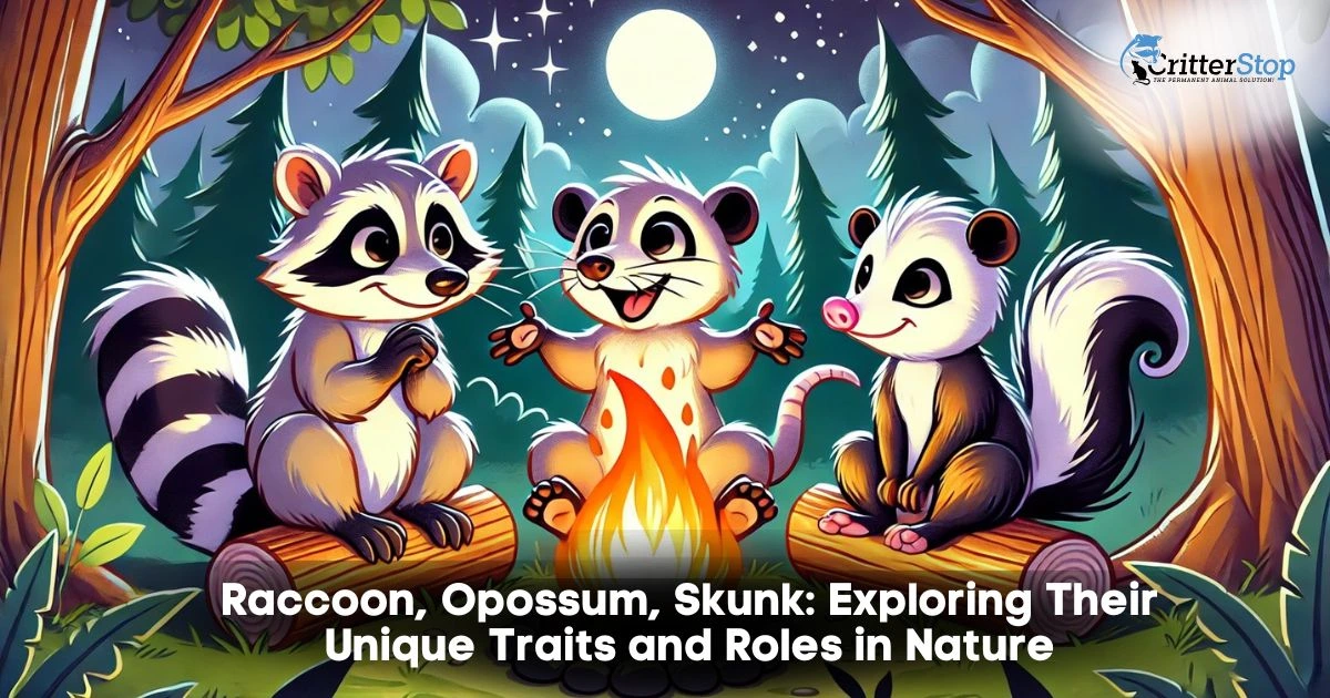 raccoon opossum skunk