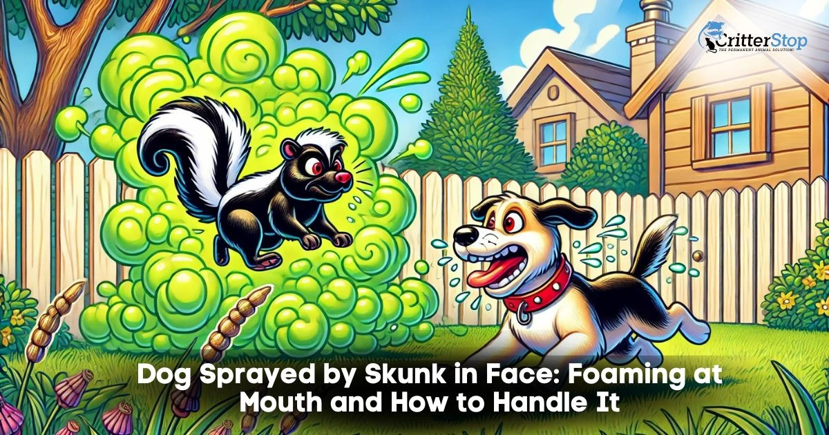 dog sprayed by skunk in face foaming at mouth