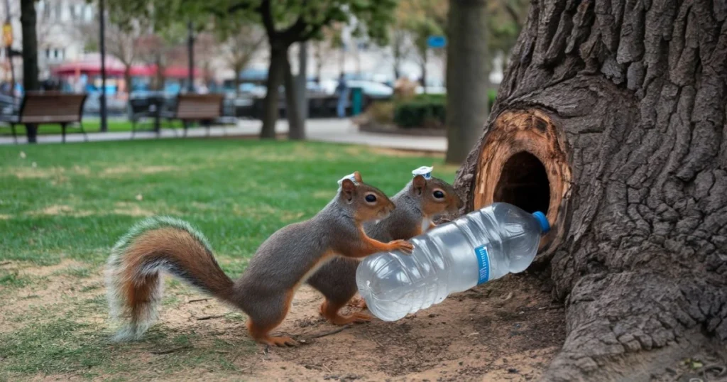 how to stop squirrels from eating plastic