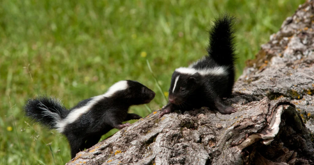 Skunk Climbing Tree