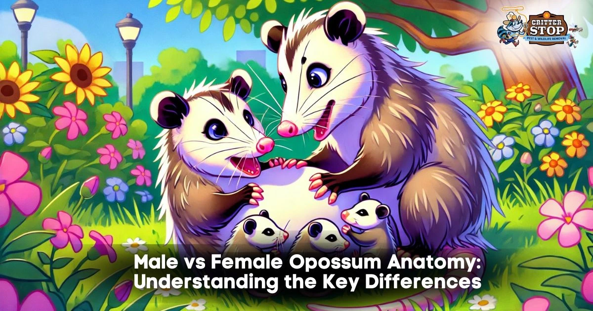 male vs female opossum anatomy