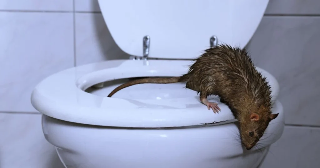 mouse in toilet bowl