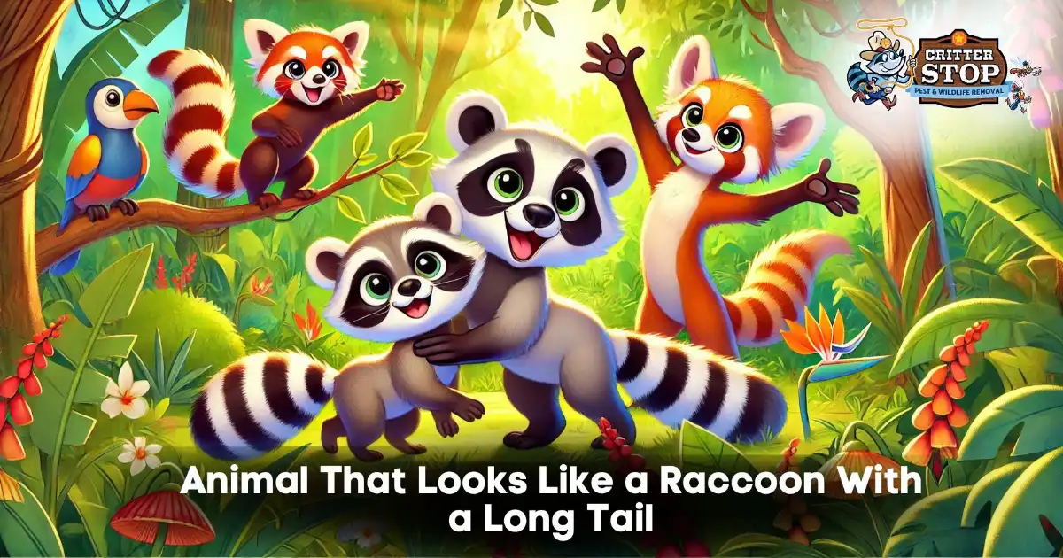 animal that looks like a raccoon with a long tail