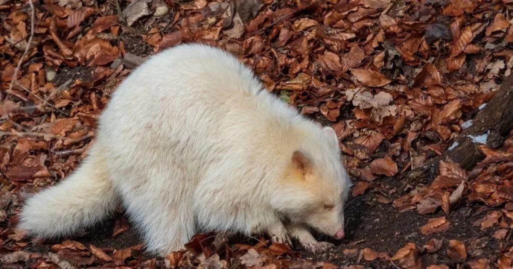 albino raccoon