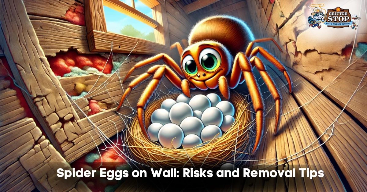 spider eggs on wall