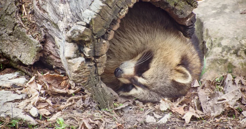 where do raccoons sleep
