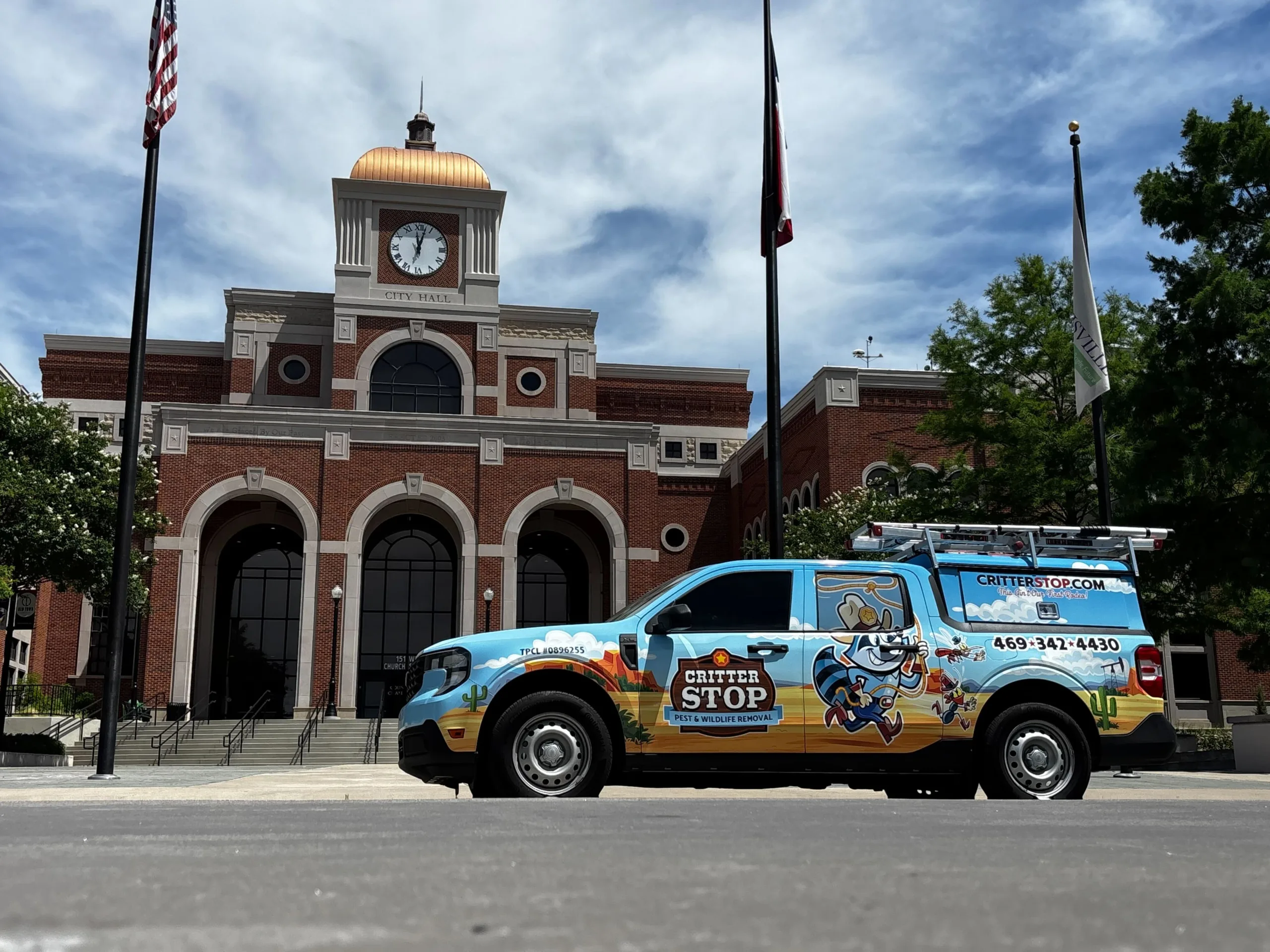 Technician setting wildlife trap